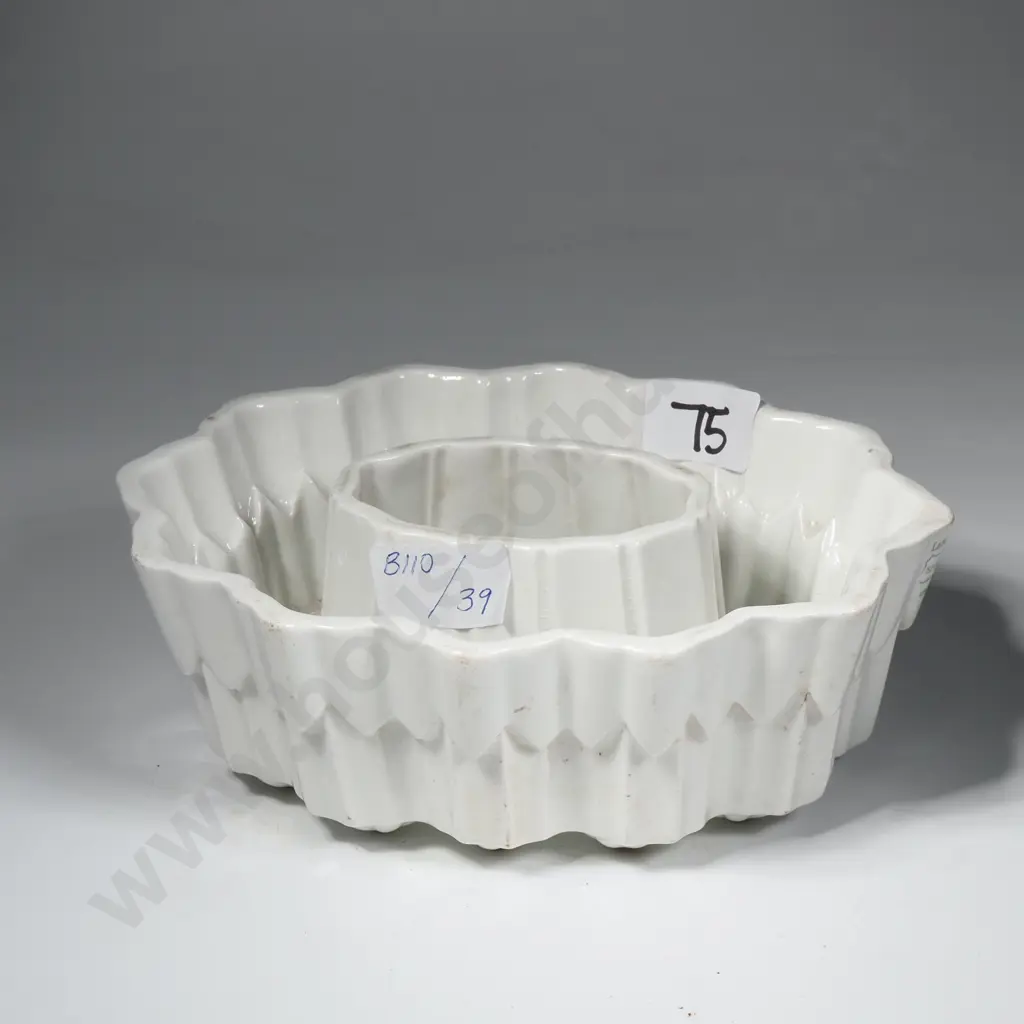 Antique Shelley Stoneware Savoy Pattern Jelly Mould Image 1++