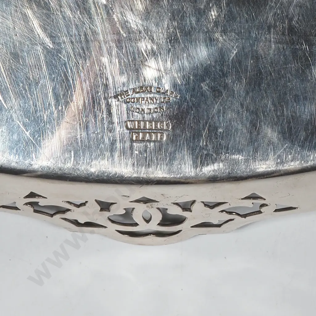 Silver Plated Serving Tray W Floral Motifs Image 1++