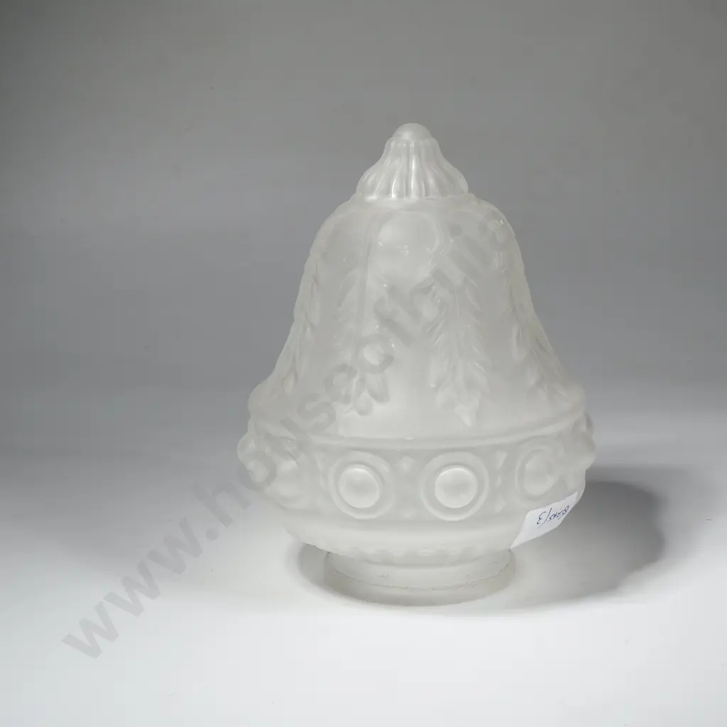 Vintage Frosted Glass Light/Lamp Shade W Embossed Patterns in Relief Image 1++