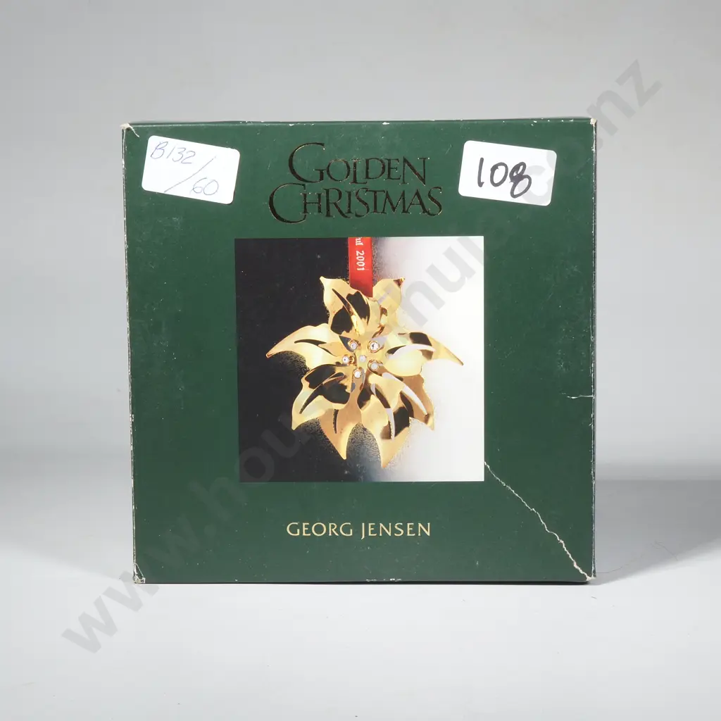 Boxed Georg Jensen Poinsettia Christmas Ornament Image 1++
