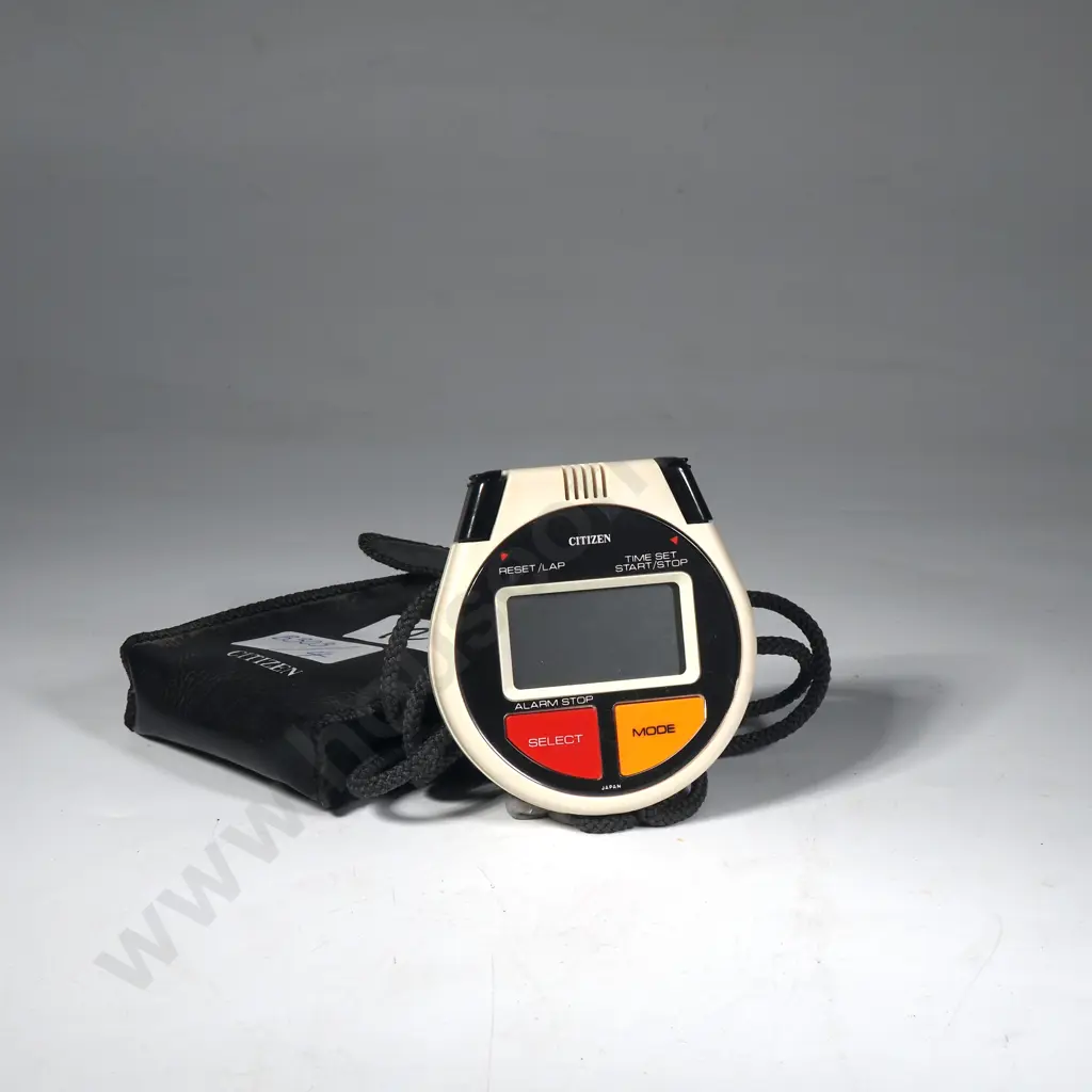 Vintage Citizen LSW-9101 Digital Stopwatch w Case Image 1++
