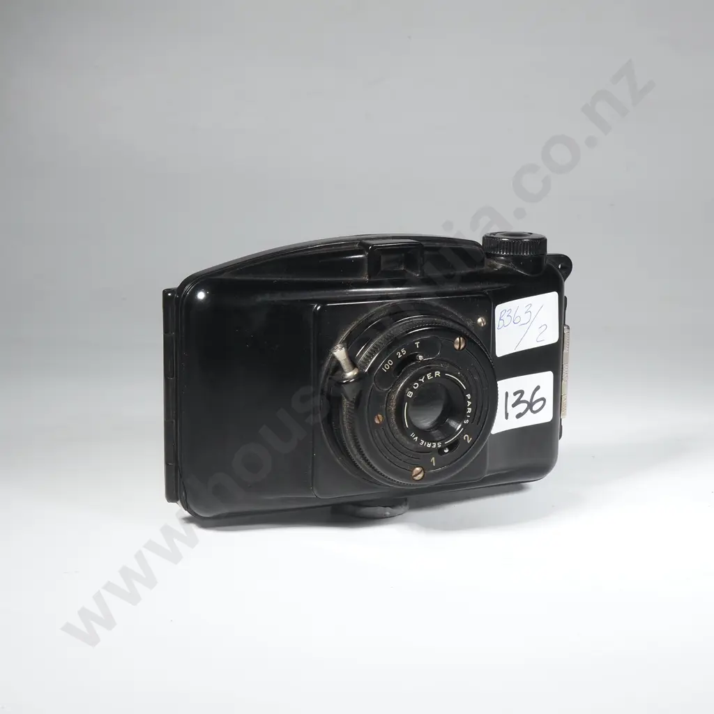 Vintage Bakelite MIOM Photax Camera w Boyer Lens Image 1++
