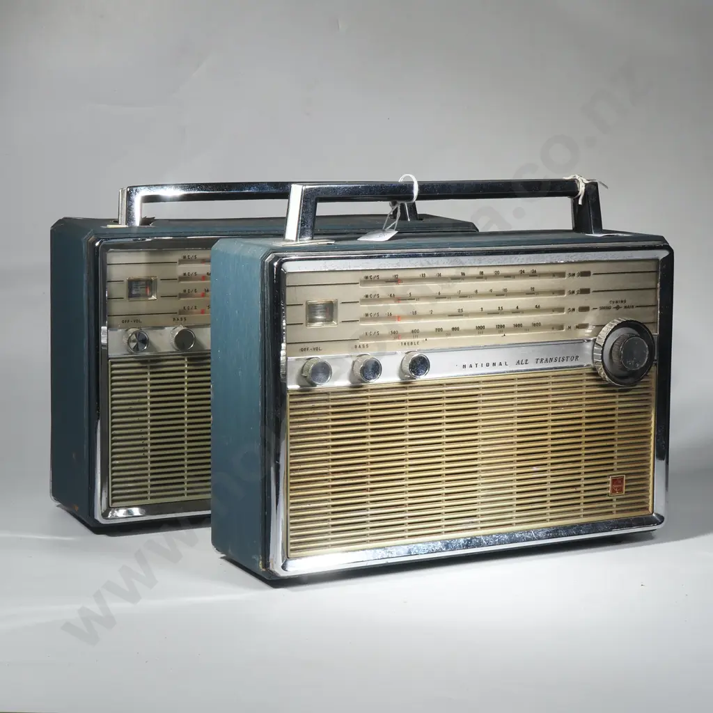 Two Vintage National Panasonic T-100D Manufactured in Japan Circa 1960 w a 4- Band Receiver Image 1++