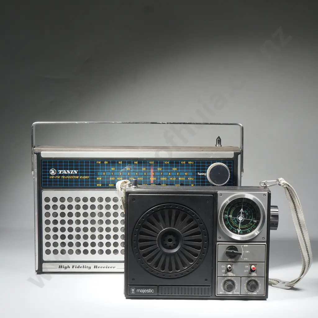 Tanin Large AM-FM Transistor Radio, a Vintage Model Known for High Fidelity Reception & a Majestic Brand Portable Radio Image 1++