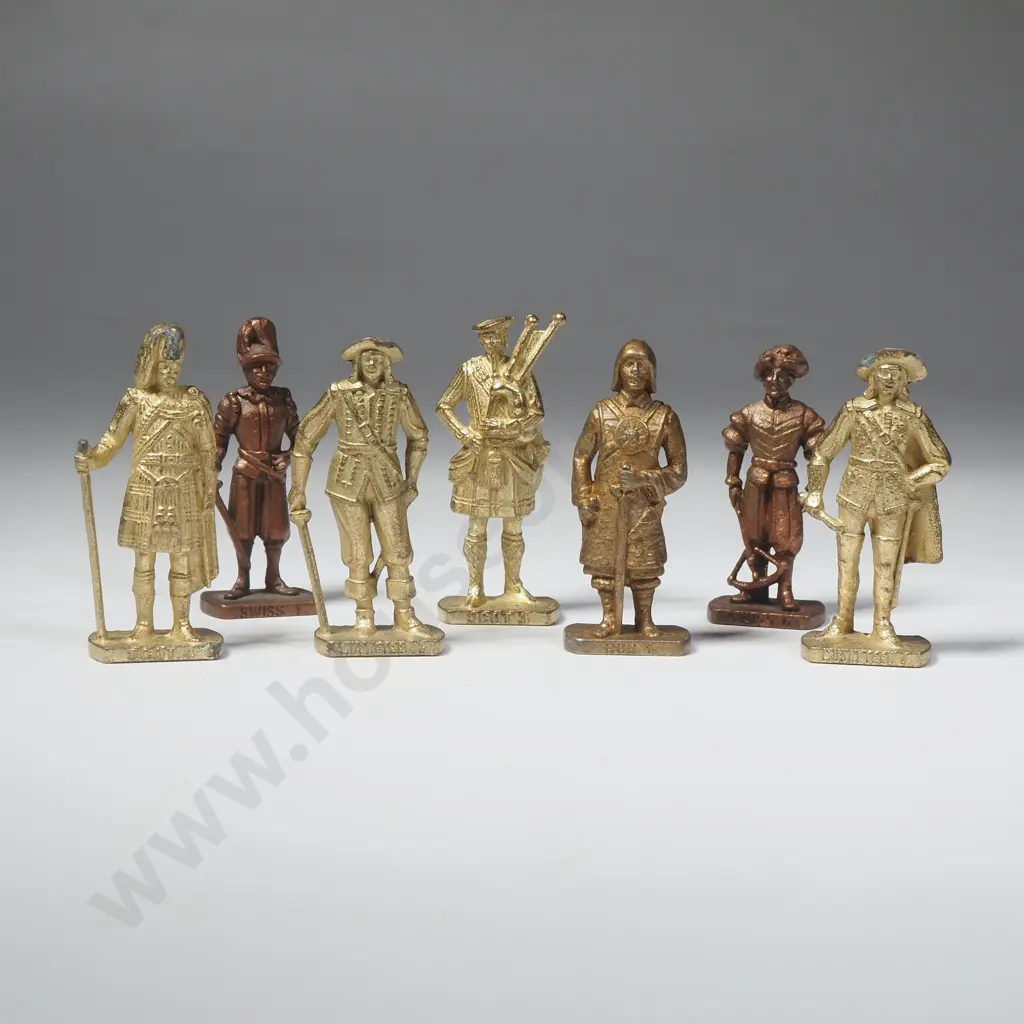 Collection of Seven Miniature Military Style Figures.  Image 1++