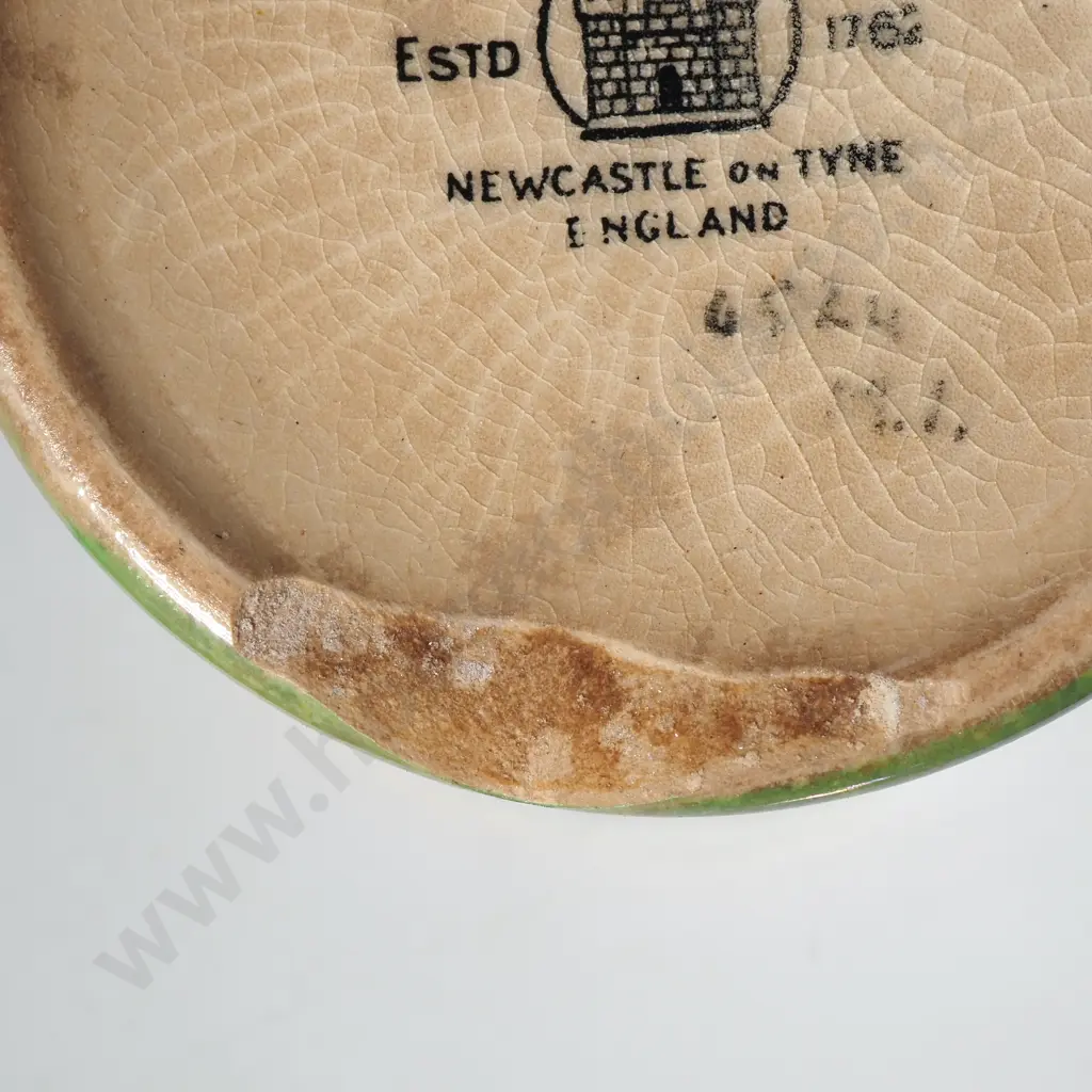 Maling Green Lustre Thumbprint Bowl. Small Dish & Lidded Jam Pot Image 1++