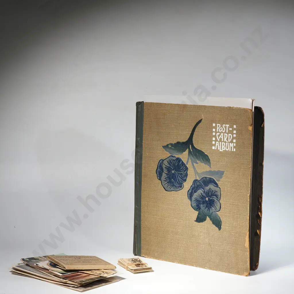 Post Card Album w Some Humorous Photos, Cigarettes Cards, 12 Photographs of Invercargill, Souvenir Postcards of NZ Image 1++