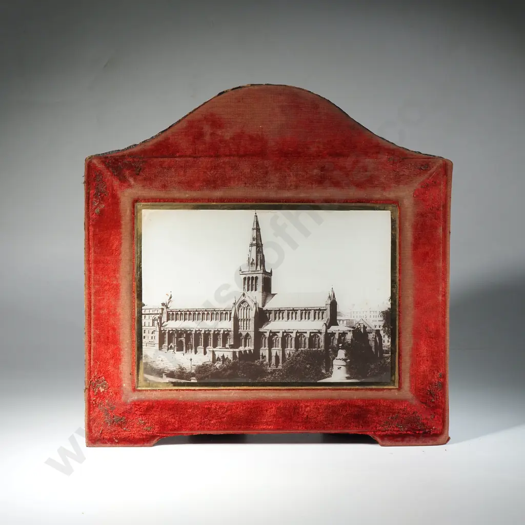 Antique Velvet Bi-Fold 'Reliable Series Photograph' Victorian Scotland Municipal Buildings Glasgow & Glasgow Cathedral Image 1++