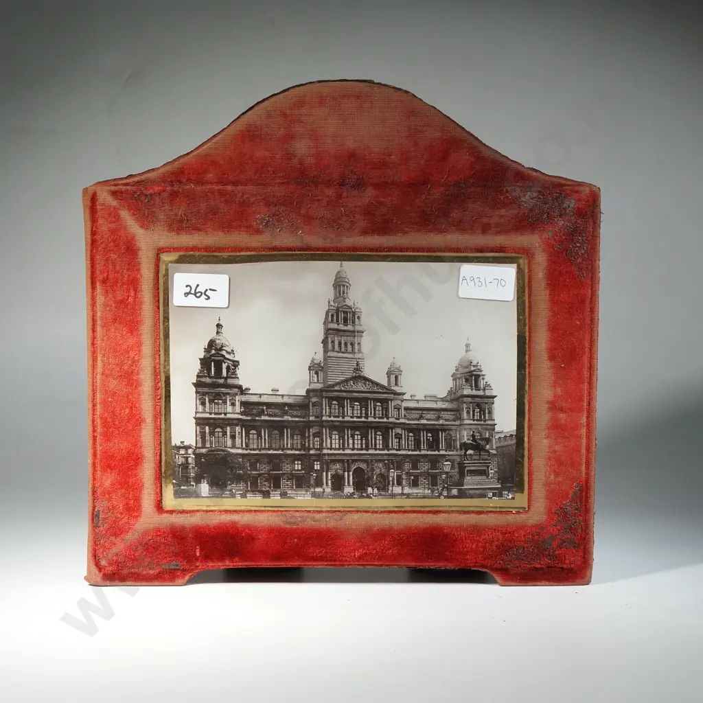 Antique Velvet Bi-Fold 'Reliable Series Photograph' Victorian Scotland Municipal Buildings Glasgow & Glasgow Cathedral Image 1++