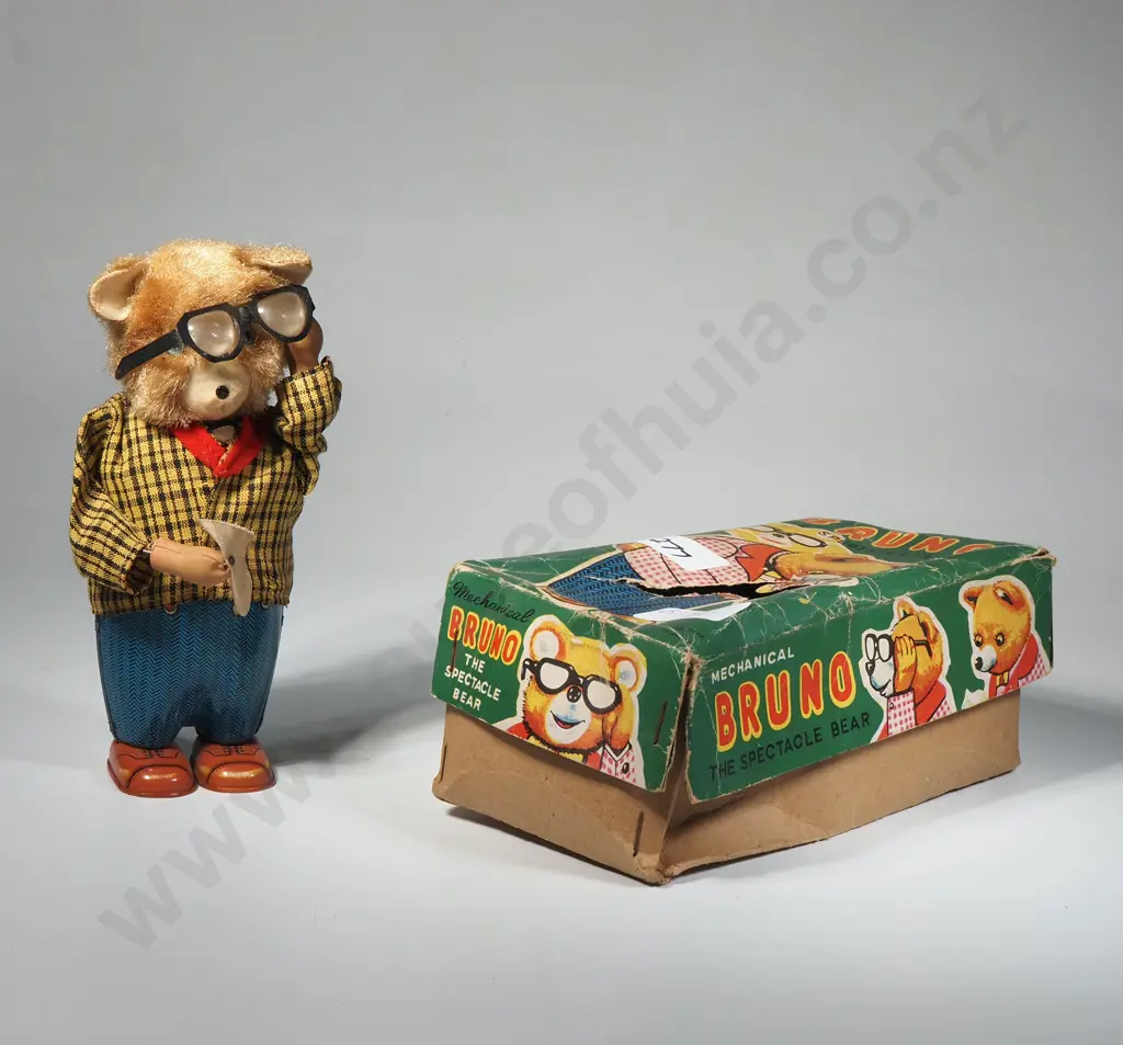 1960s Boxed 'Bruno the Spectacle Bear' - Made in Japan Image 1++