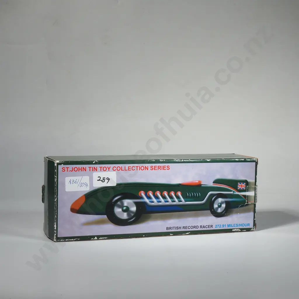 AutoArt: St John Tin Toy Collection Series" British Record Racer Model Car in Box Image 1++