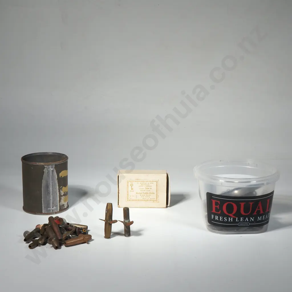 Fishing Lures some Abu Garcia Toby, Metal Spoon Lures, 'Mustard' Treble Hooks & Quantity of Vintage Brass Fishing Lures Image 1++