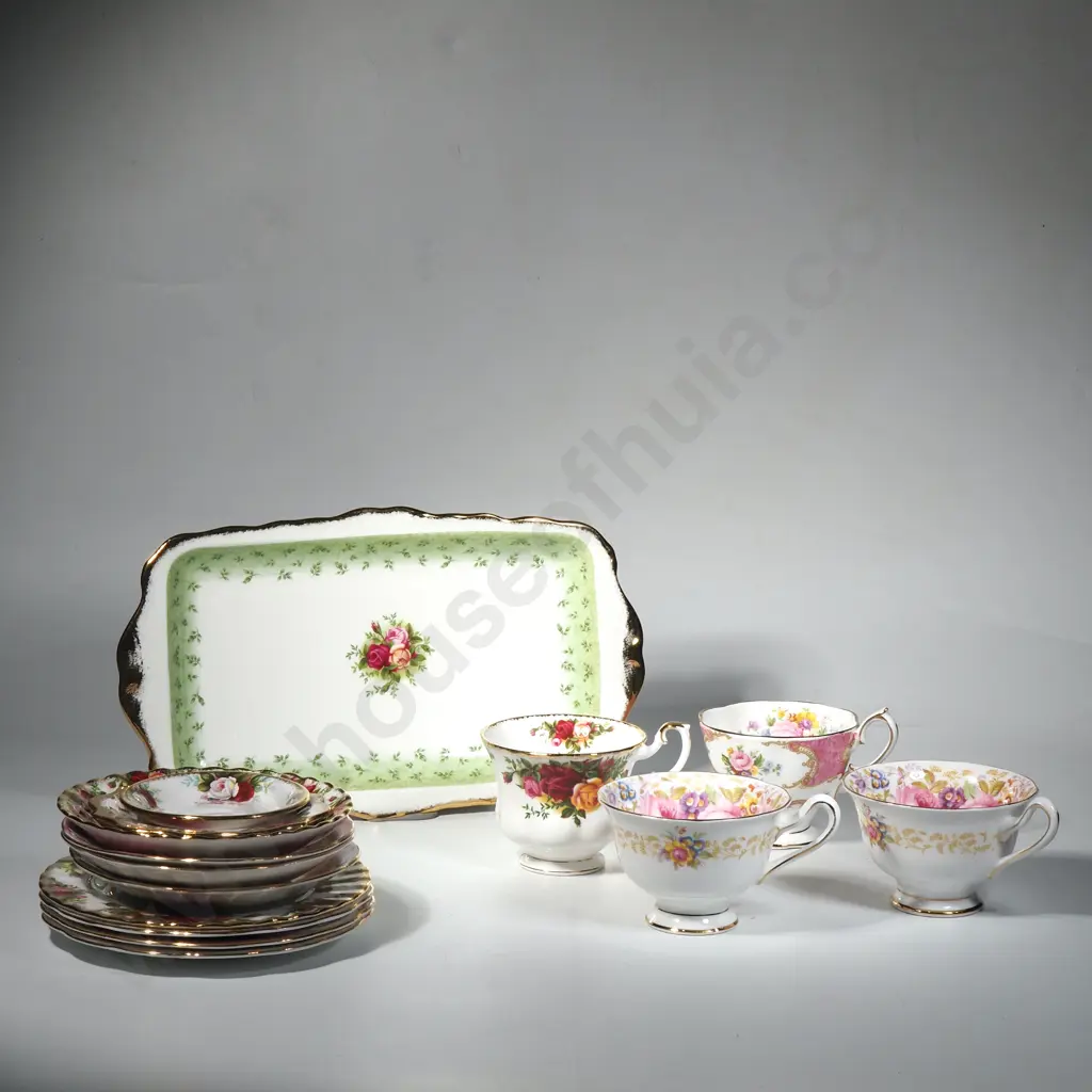 Four Royal Albert Trios, Sandwich Tray & Two Small Pin Dishes Image 1++