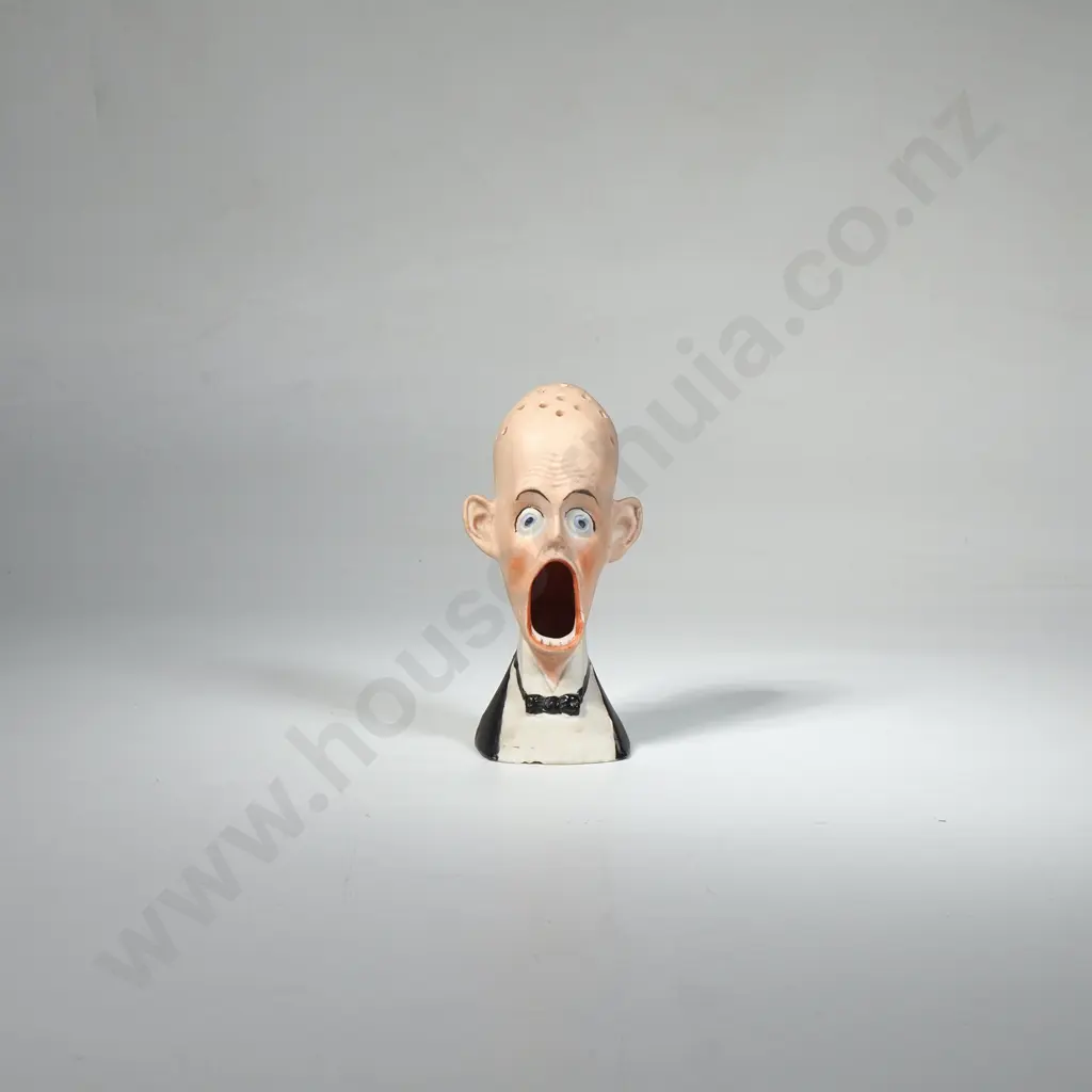 Vintage Bisque Porcelain "Screaming Head" Match Striker/Holders or Ashtray Image 1++