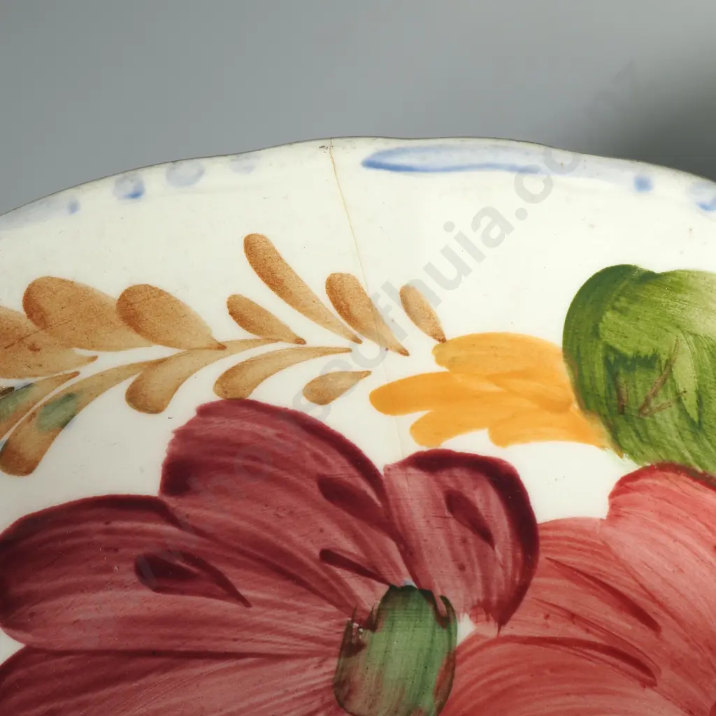 Six Belle Fiore Chanticleer Ware Soup Bowls, Three A/F Image 1++