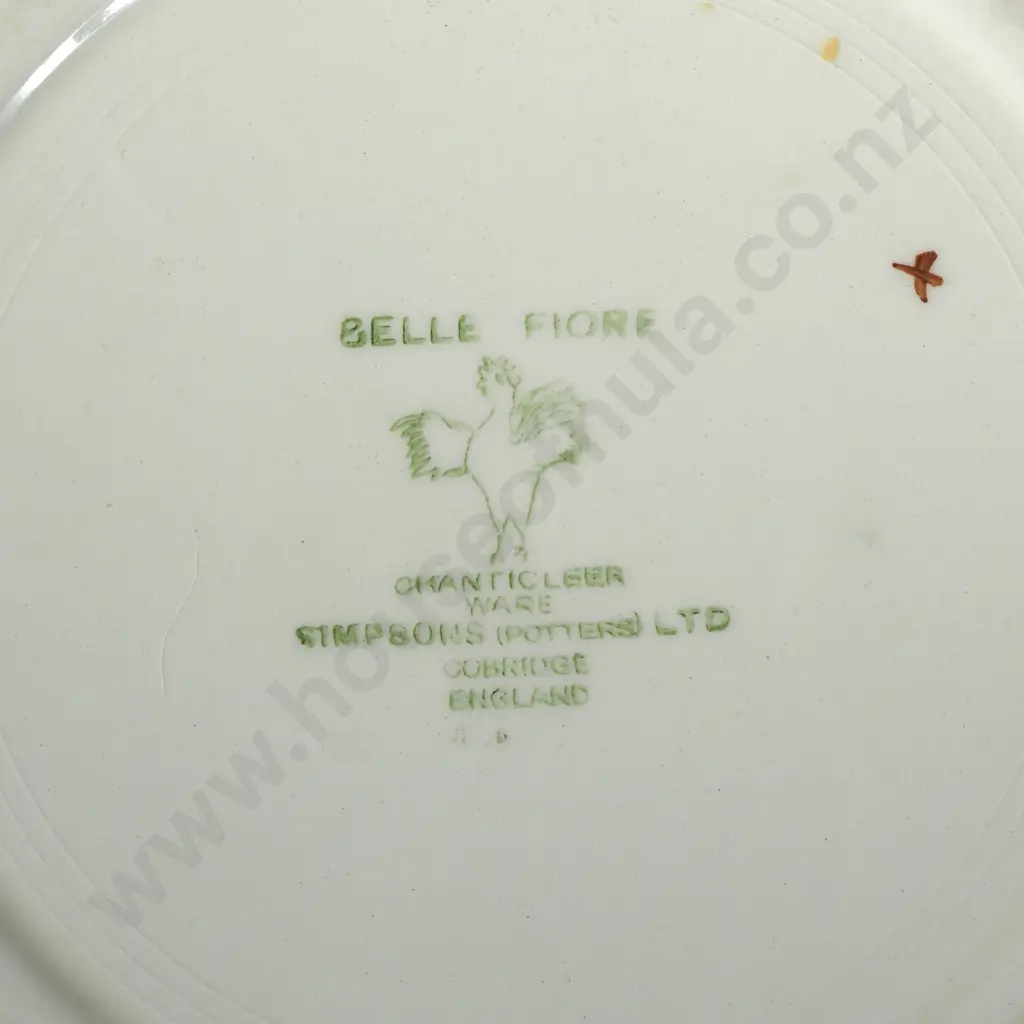 Six Belle Fiore Chanticleer Ware Soup Bowls, Three A/F Image 1++