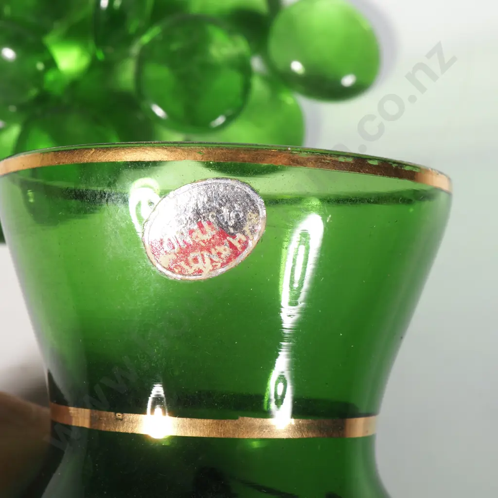 3 x Vintage Green Glass Vases. Image 1++