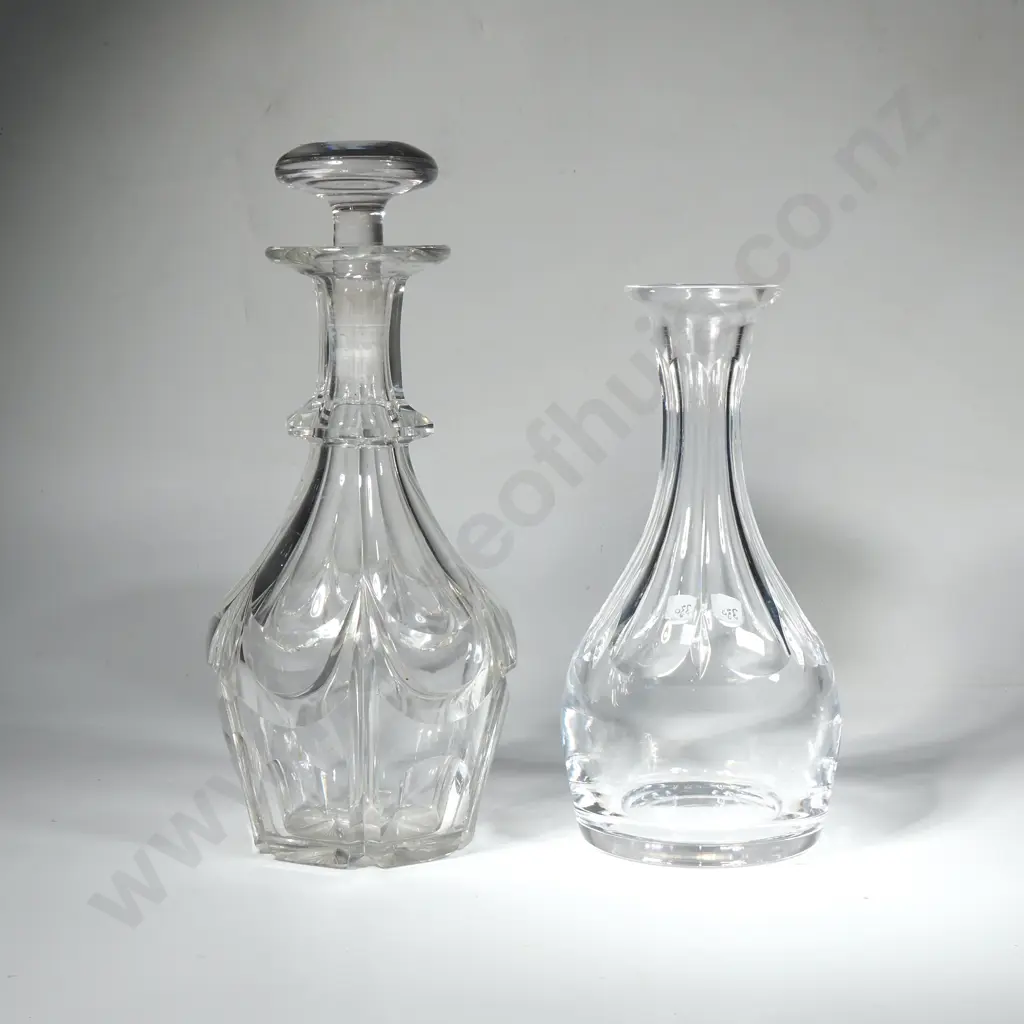 Antique Glass Decanter & Another Decanter Minus Stopper Image 1++