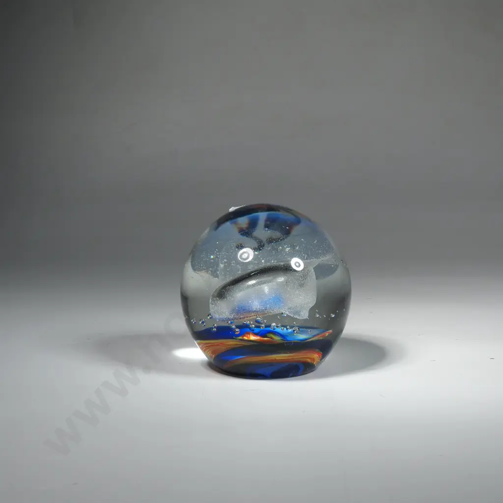 Hand Blown Abstract Glass Paperweight Image 1++