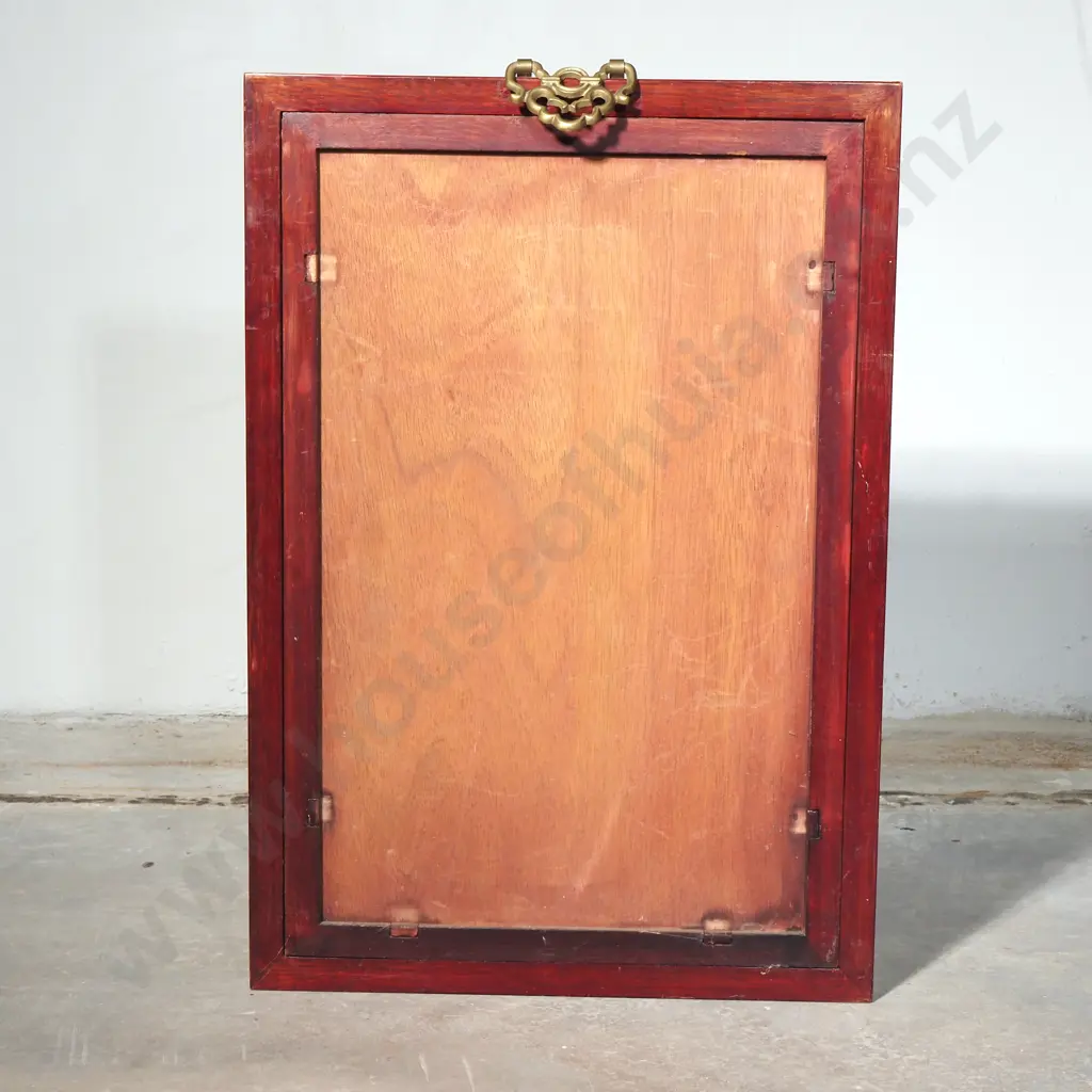 Wooden Picture Frame with A Decorative Chinese Brass Hanger  Image 1++