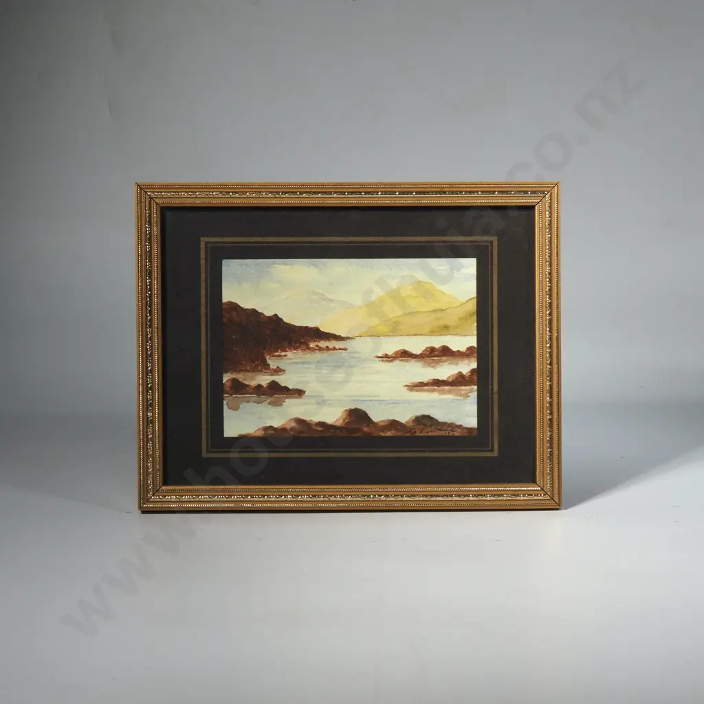 Artist Indeschipherable: Coastal Scene, Watercolour Image 1++