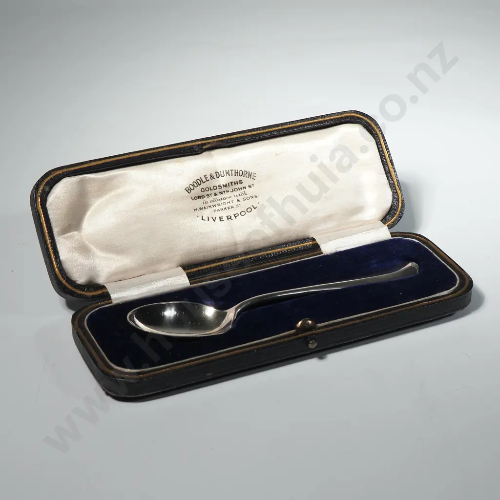 Boodle & Dunthorne Goldsmiths - English Silver Spoon in Box Image 1++