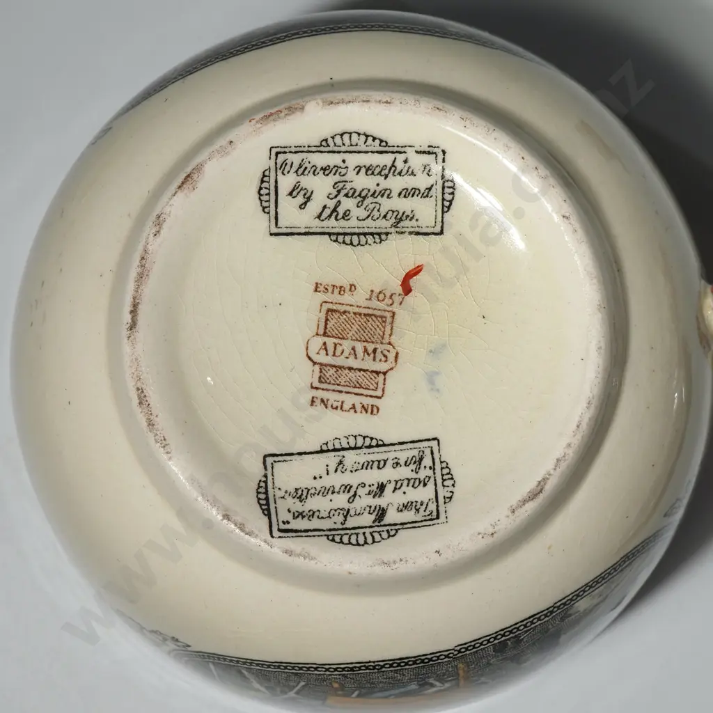 Jumbo Size Adams Cup & Saucer w Scene from Oliver Twist & a Torquay Motto Cup & Saucer 'Have Another Cup Full' Image 1++