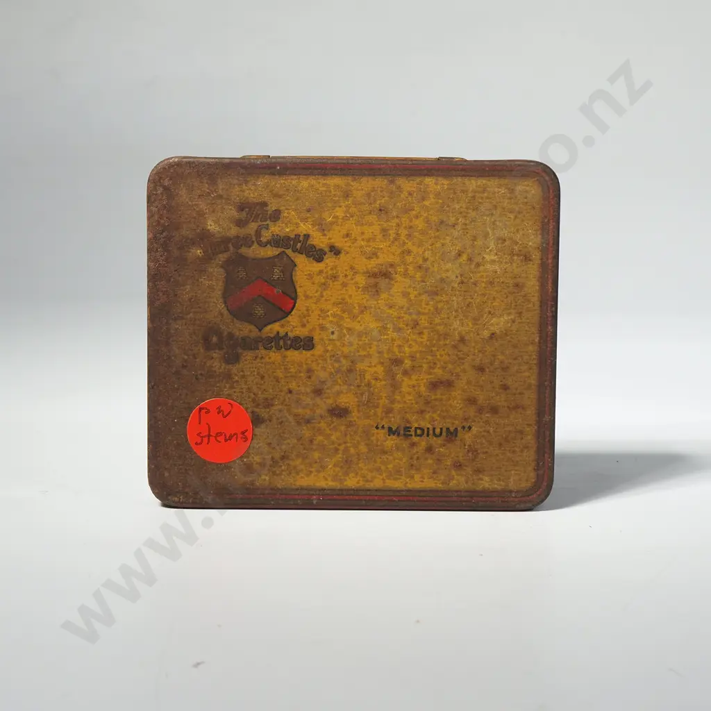 Quantity of Vintage Watch Parts - PW Stems in a 'Three Castles Cigarettes' Tin Image 1++