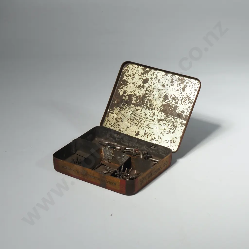 Quantity of Vintage Watch Parts - PW Stems in a 'Three Castles Cigarettes' Tin Image 1++