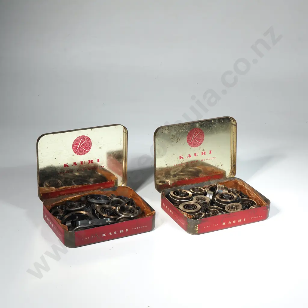 Two Vintage ' Kauri' Tobacco Tins Containing Watch Springs Image 1++