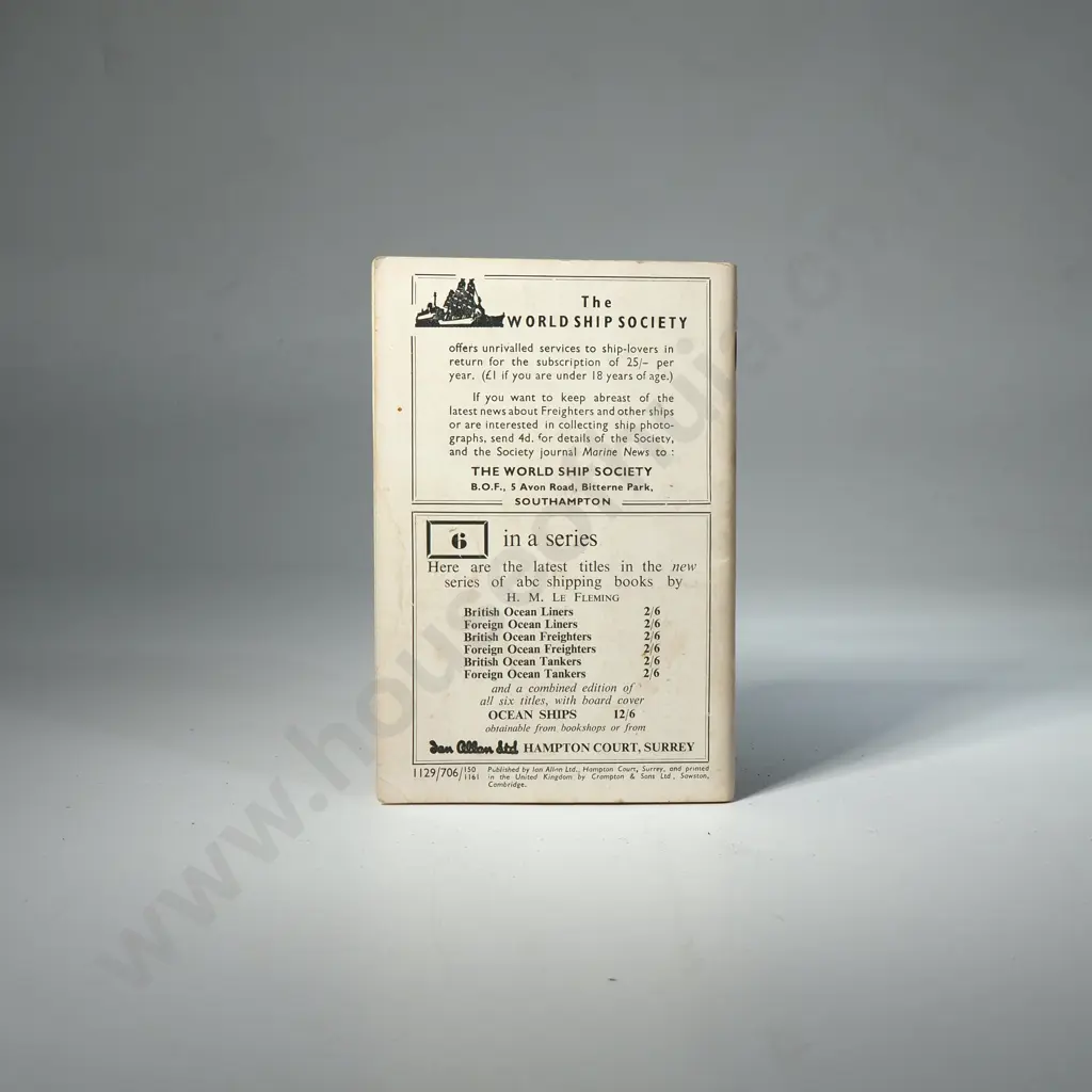 Vintage 1961 Edition of Ian Allan ABC Series Booklet Titled British Ocean Freighters by H M Le Fleming Image 1++