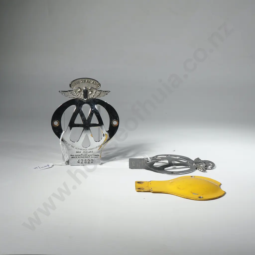 Vintage Chrome Plated Automobile Association Badge, Auckland, NZ Image 1++