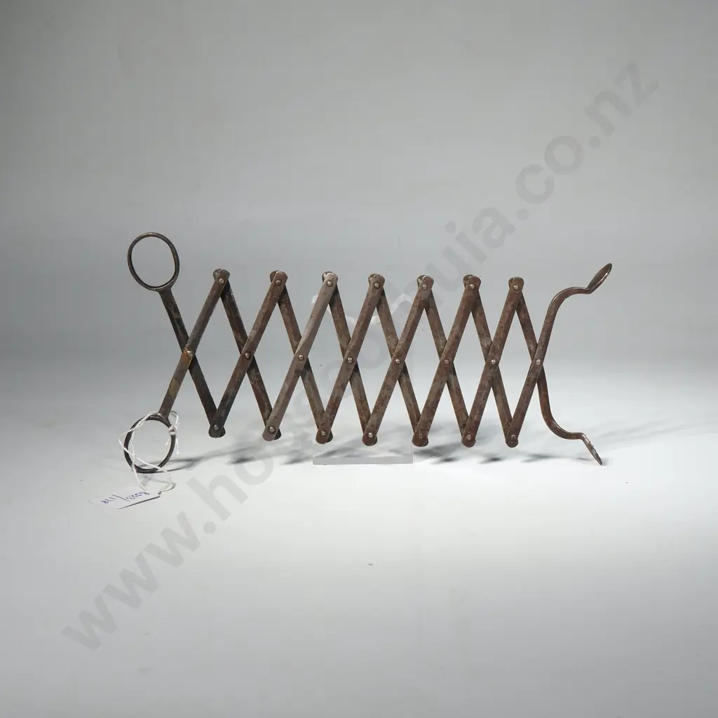 Antique Ember Tongs or 'Lazy Tongs; Designed w a Telescoping, Scissor Like Action Image 1++