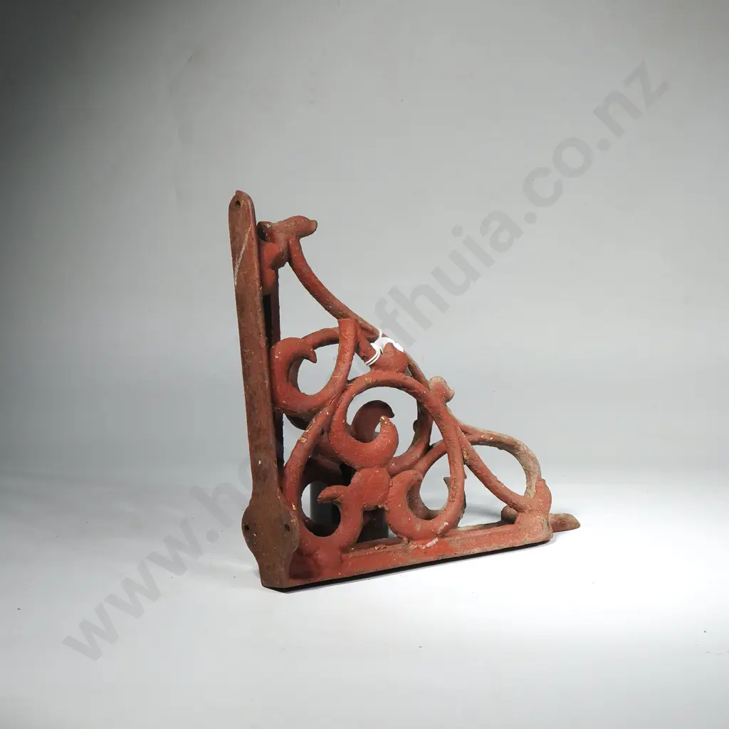 Antique Cast Iron Shelf Brace Wall Brackets x 2 Image 1++