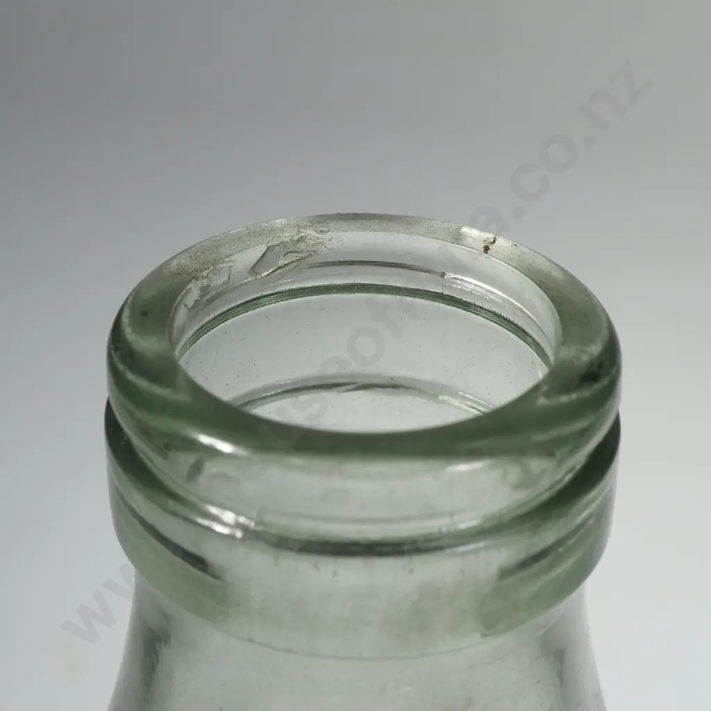 Vintage Milk Station Glass Bottle w Embossed Lettering, 600ml Image 1++