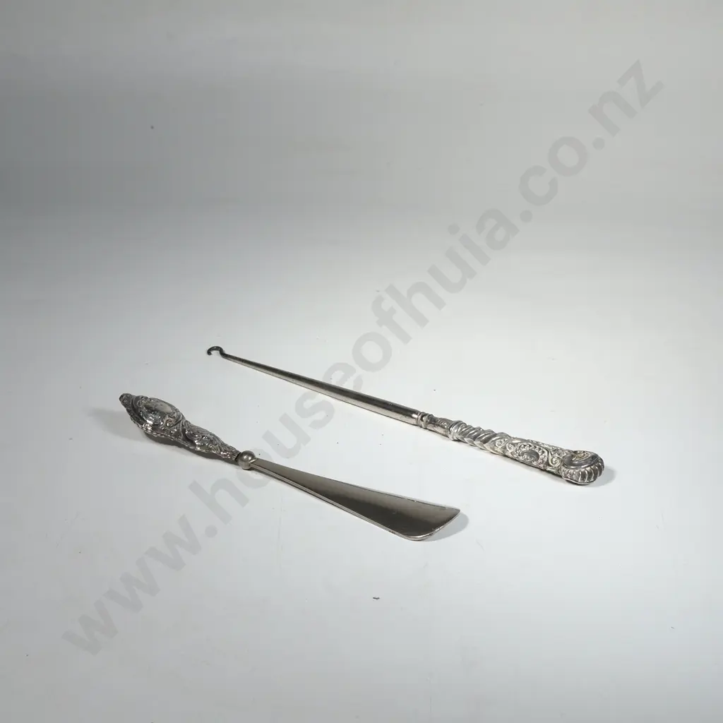 Sterling Silver Handled Boot Hook & Shoe Horn Image 1++