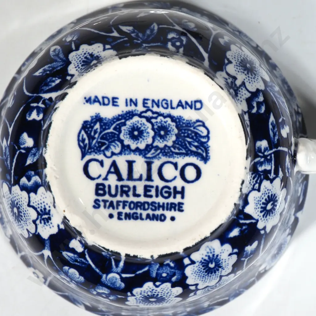 Two Burleigh Ware Arden Dinner Plates, Burleigh Calico Cup & Saucer & a Small Vintage Willow Pattern Plate Image 1++