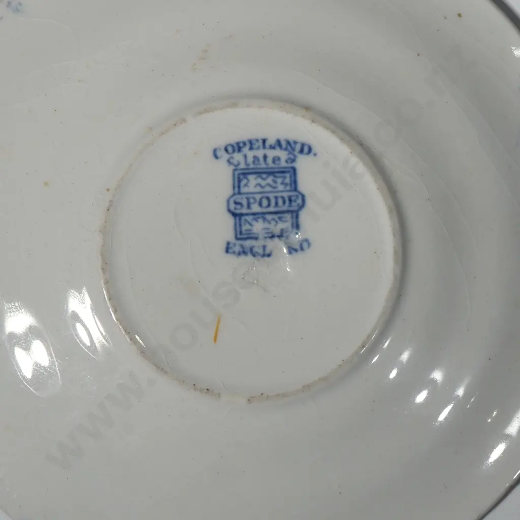 Vintage Copeland Spode Saucer, Antique Willow Pattern Blue & White Cream Jug & Small Plate Image 1++