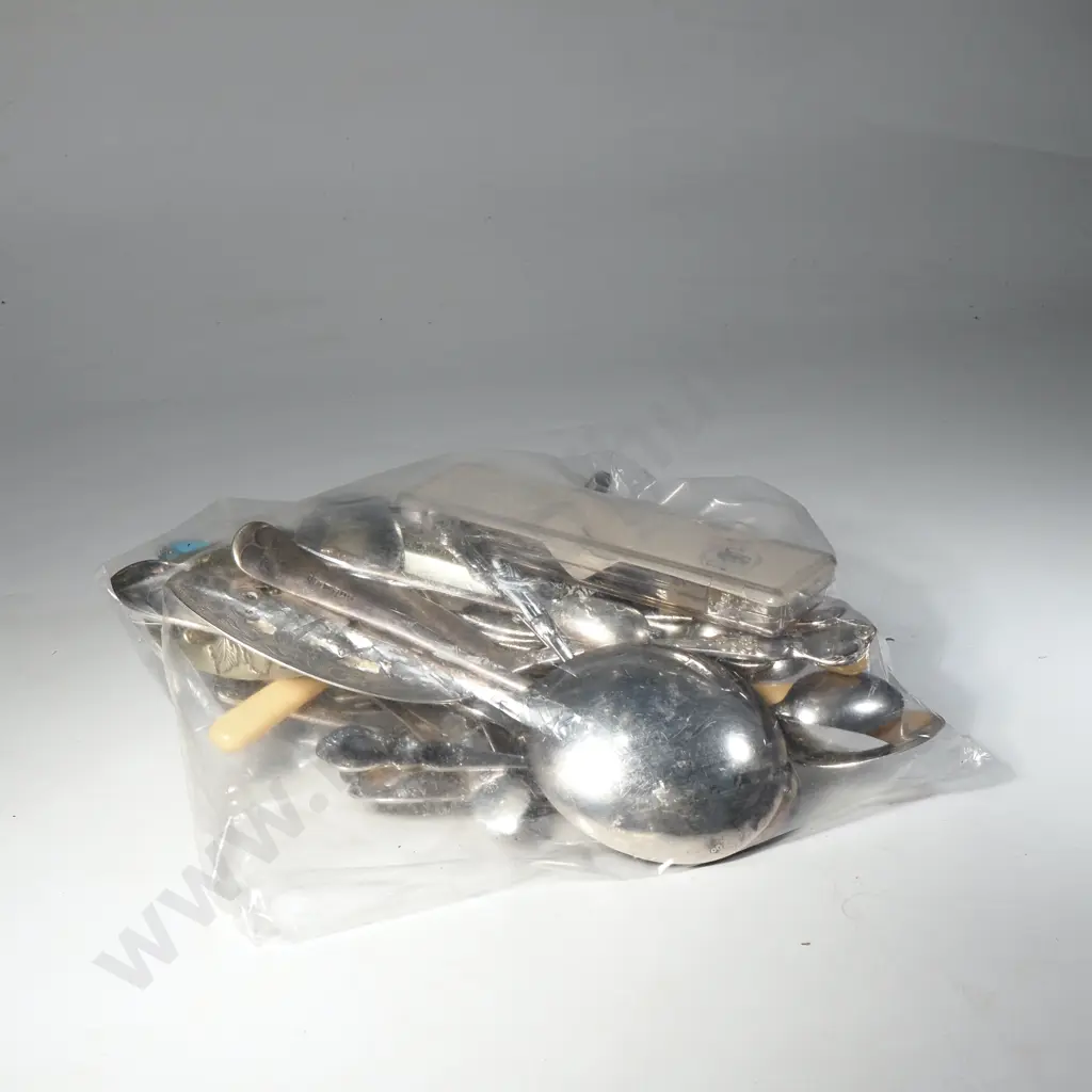 Quantity of Silver Plate Cutlery including Teaspoons, Cake Forks, Cake Slice, Serving Spoons Image 1++