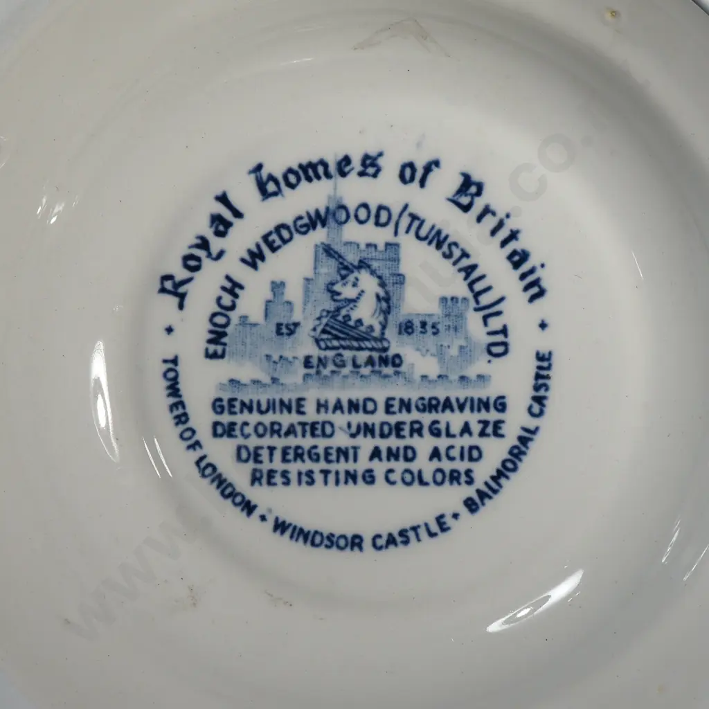Large F Winkle & Co Cheltenham Blue & White Double Handled Bowl Image 1++