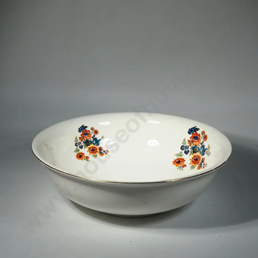English Ceramic Floral Jug & Bowl Set Together w Matching Soap Dish, Chamber Pot & Toothbrush Holder Image 1++