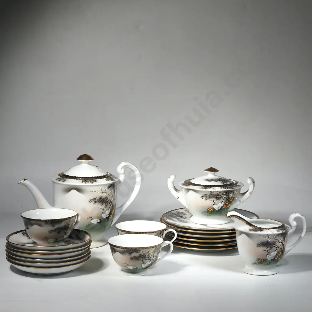 Vintage Soko Japanese Kutani Porcelain Tea Set Image 1++