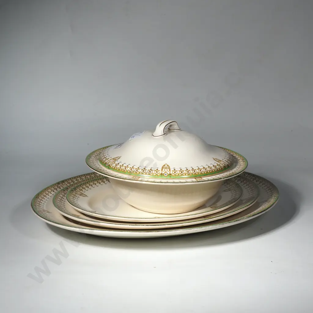 3 x Royal Doulton Ashets w Vegetable Tureen 'Tivoli' pattern Image 1++