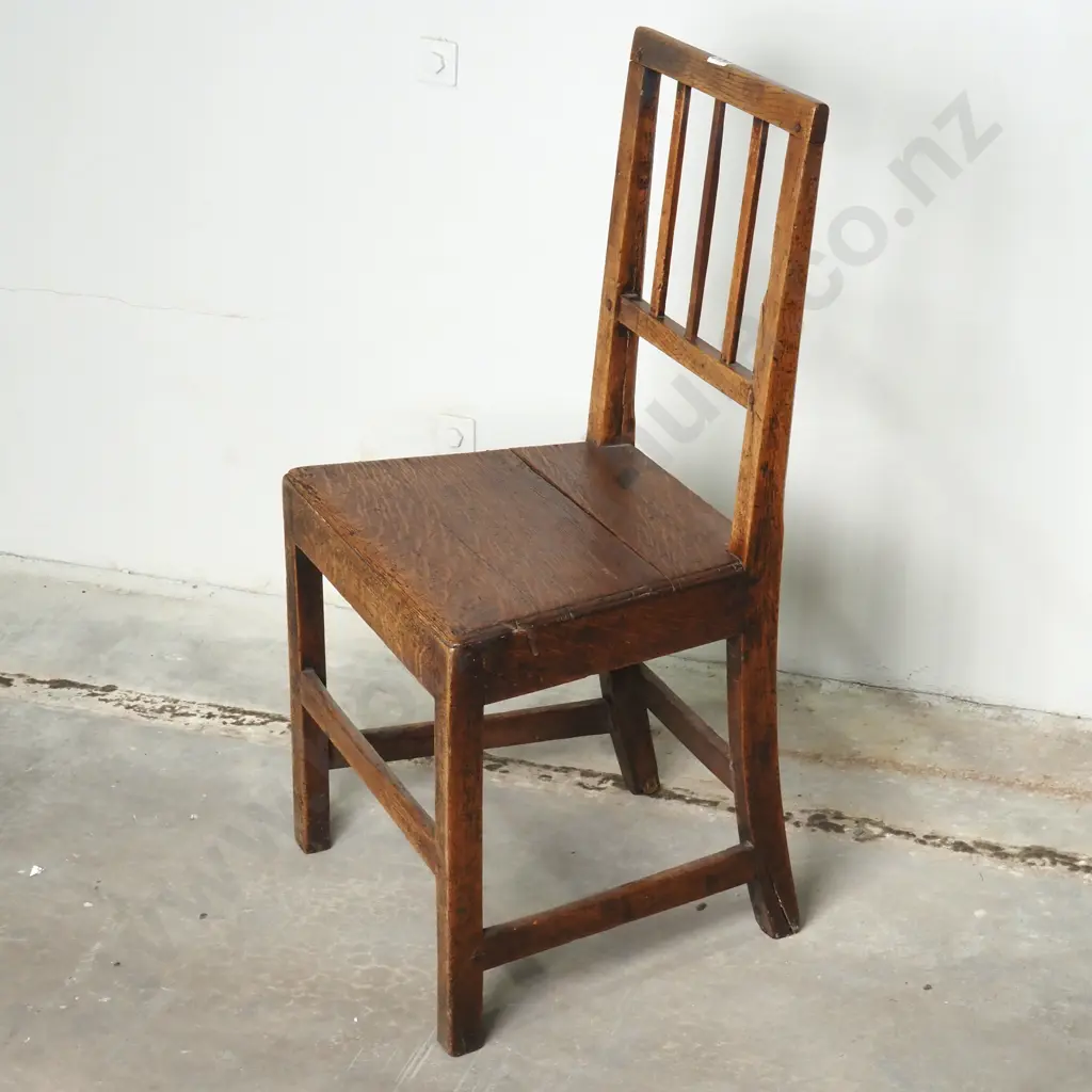 Georgian Oak Country Chair w Oak Plank Seat Image 1++