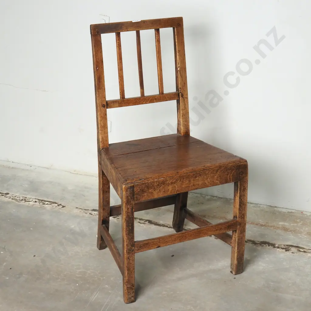 Georgian Oak Country Chair w Oak Plank Seat Image 1++