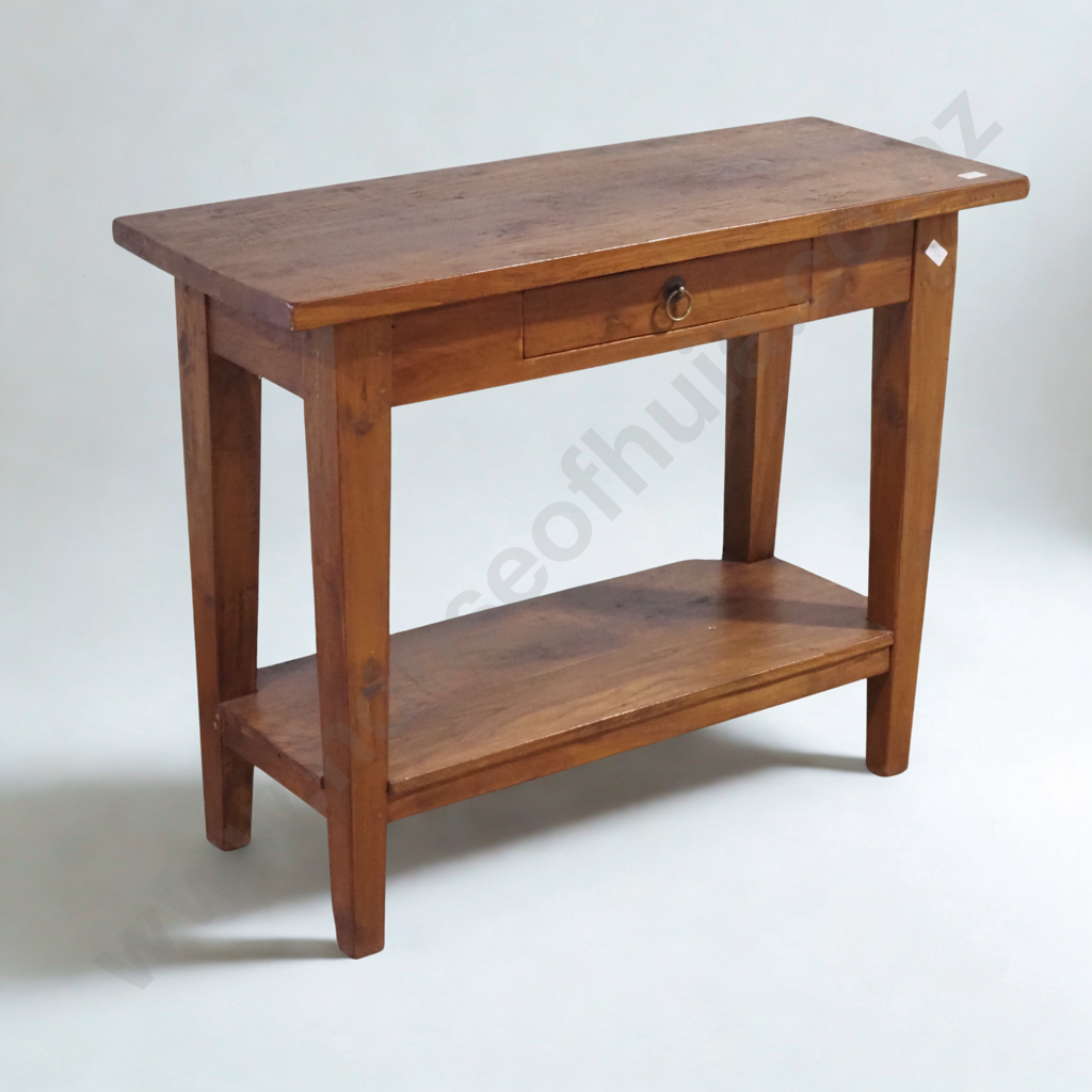 Modern Two Tier Timber Hall Table w Single Frieze Drawer  Image 1++