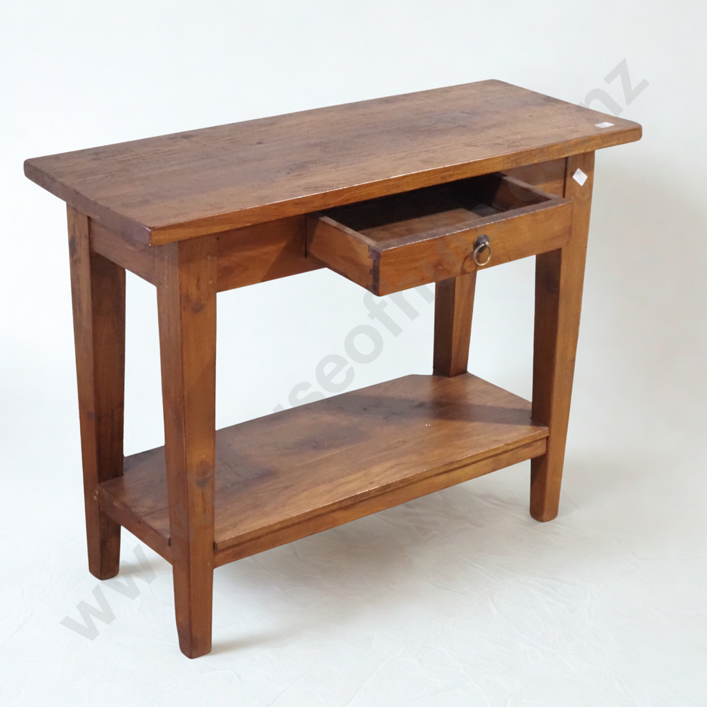 Modern Two Tier Timber Hall Table w Single Frieze Drawer  Image 1++