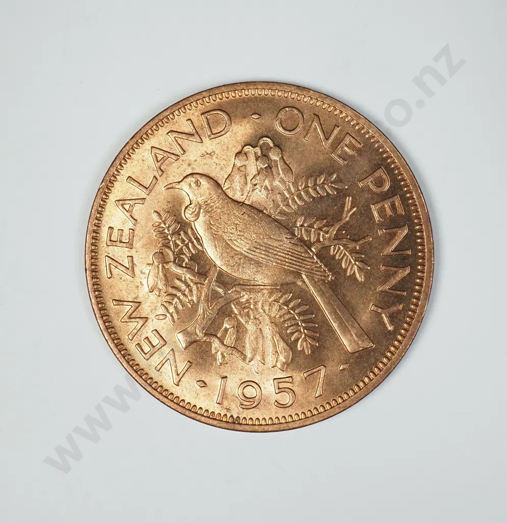 1957 ONE PENNY, B.UNC, C.V. $30 Image 1++