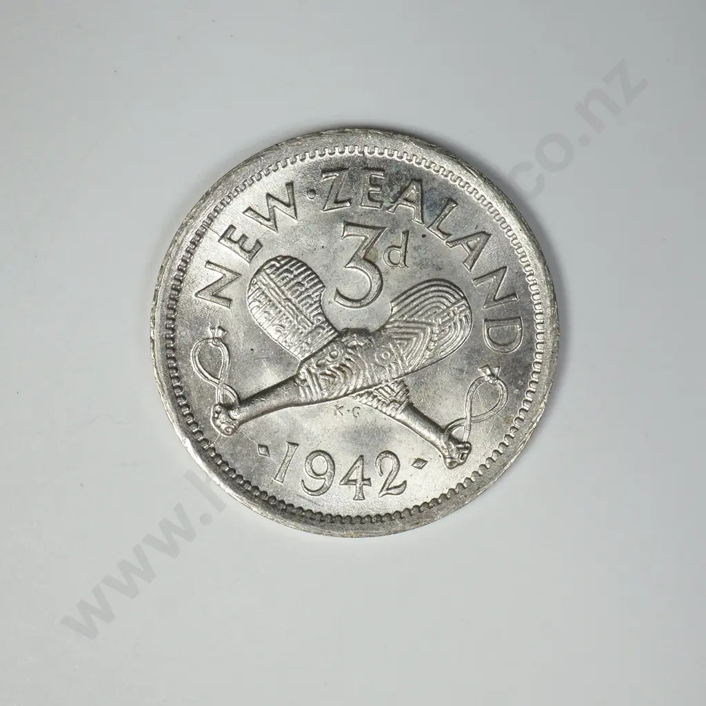 1942 THREEPENCE, UNC, C.V. $65 Image 1++