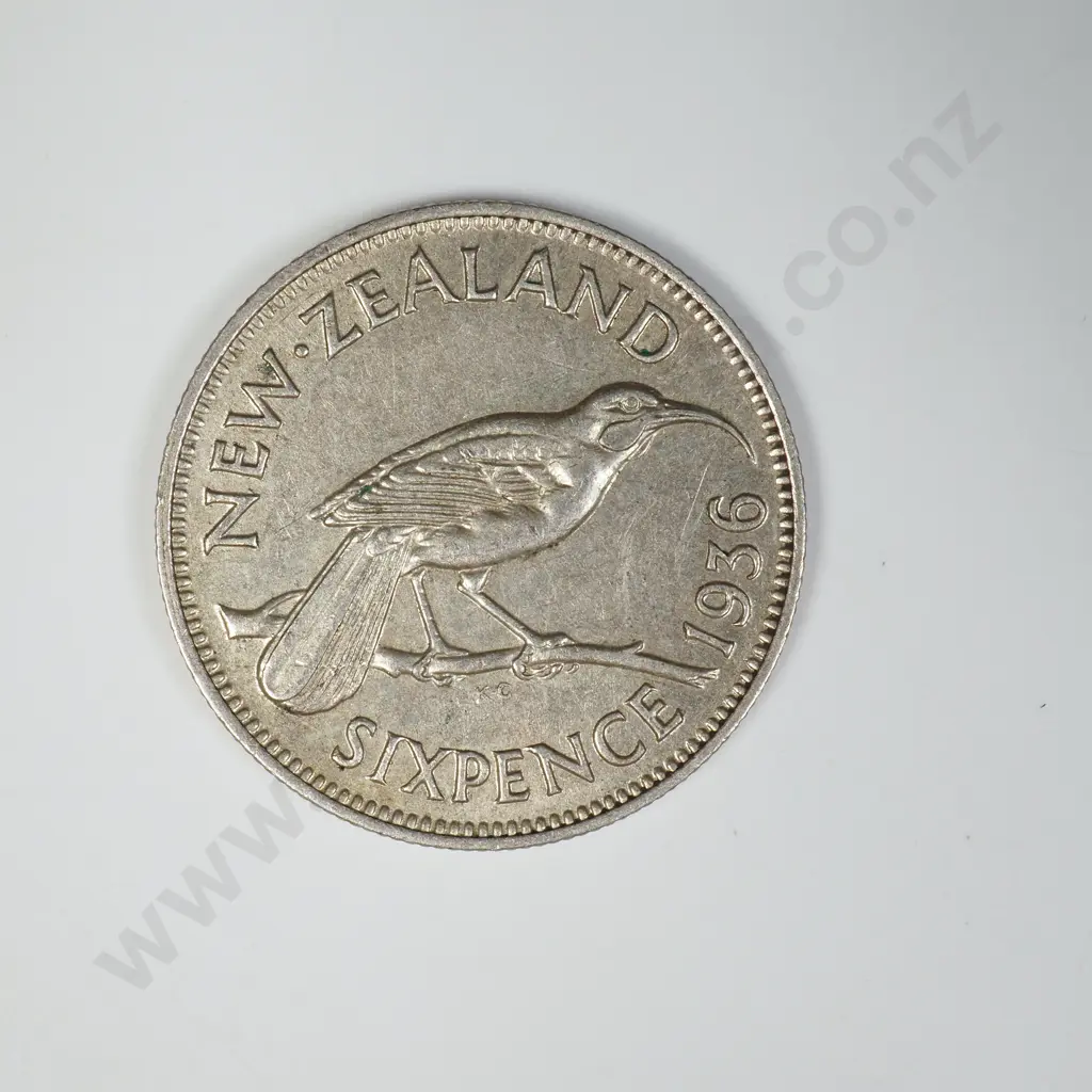 1936 SIXPENCE, E.F, C.V. $100 Image 1++